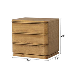 Zoey Oak Nightstand - Ornate Home