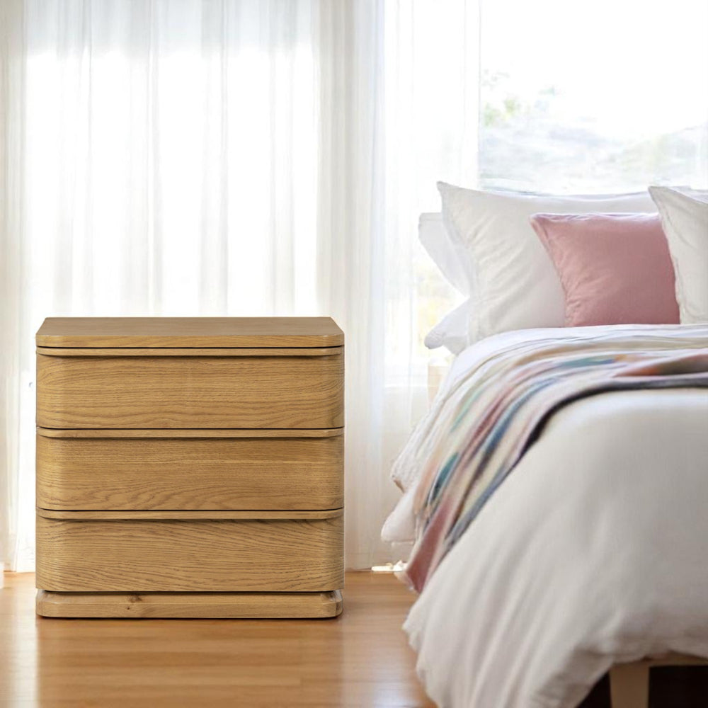 Zoey Oak Nightstand - Ornate Home