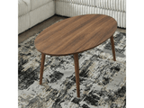 Zoey Walnut Ellipse Coffee Table - Ornate Home