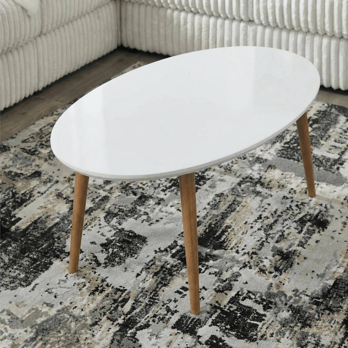 Vavenza Zoey White Ellipse Coffee Table | Ornate Home