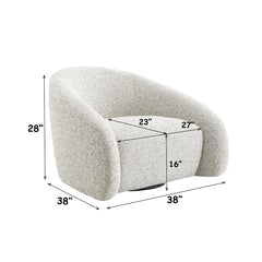 Zoey White/Gray Two Tone Accent Chair w/Swivel - Ornate Home