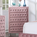 Zohar Pink 5 Pc. Queen Bedroom Set w/ Chest - Ornate Home
