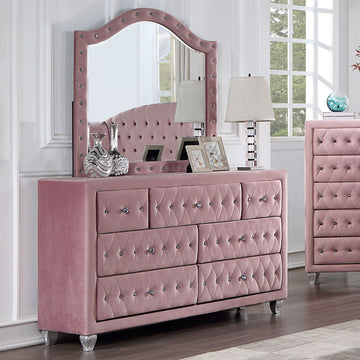 Zohar Pink 5 Pc. Queen Bedroom Set w/ Chest - Ornate Home