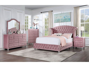 Zohar Pink 5 Pc. Queen Bedroom Set w/ Chest - Ornate Home