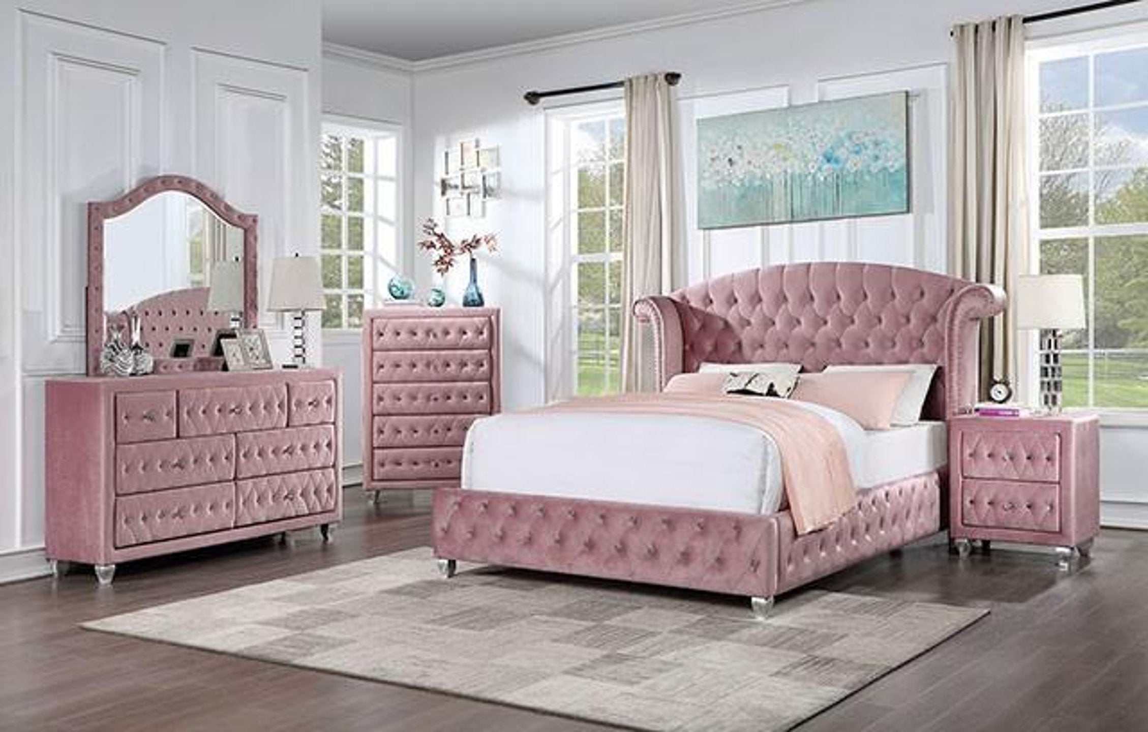 Furniture of America Zohar Pink Dresser