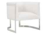 Zola White/Cream Fabric Chair - Ornate Home