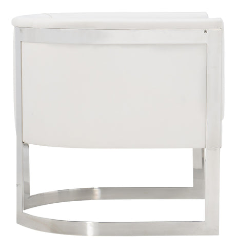 Zola White/Cream Fabric Chair - Ornate Home