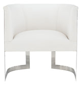 Zola White/Cream Fabric Chair - Ornate Home