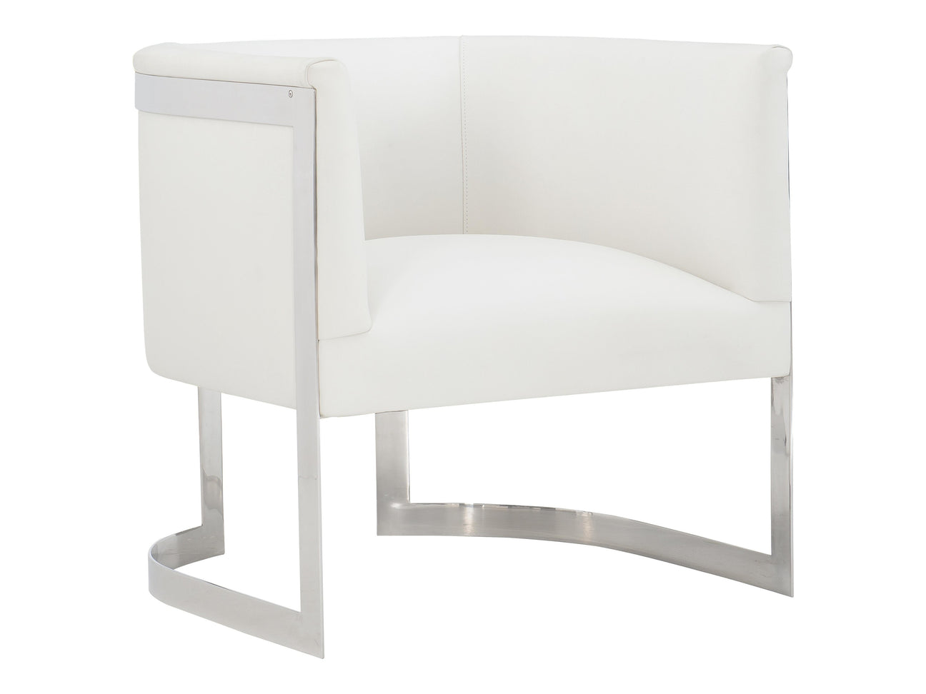 Zola White/Cream Leather Chair - Ornate Home