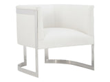 Zola White/Cream Leather Chair - Ornate Home