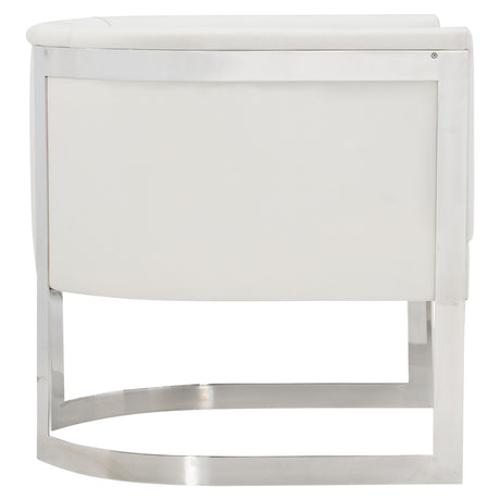 Zola White/Cream Leather Chair - Ornate Home