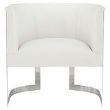 Zola White/Cream Leather Chair - Ornate Home