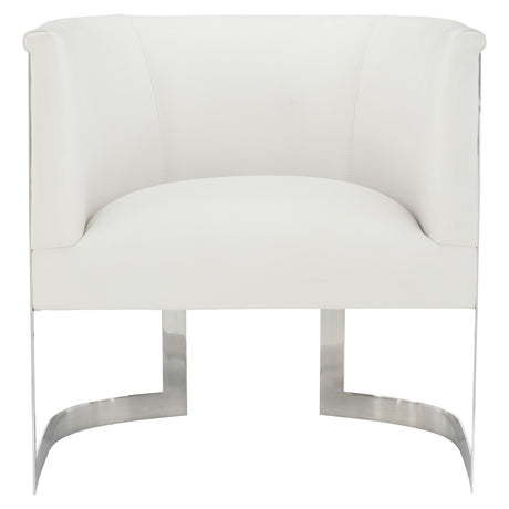 Zola White/Cream Leather Chair - Ornate Home