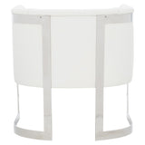 Zola White/Cream Leather Chair - Ornate Home