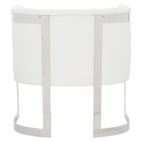 Zola White/Cream Leather Chair - Ornate Home