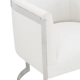 Zola White/Cream Leather Chair - Ornate Home