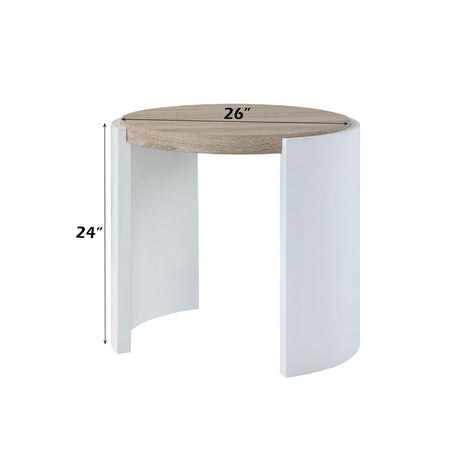 Zoma White End Table - Ornate Home