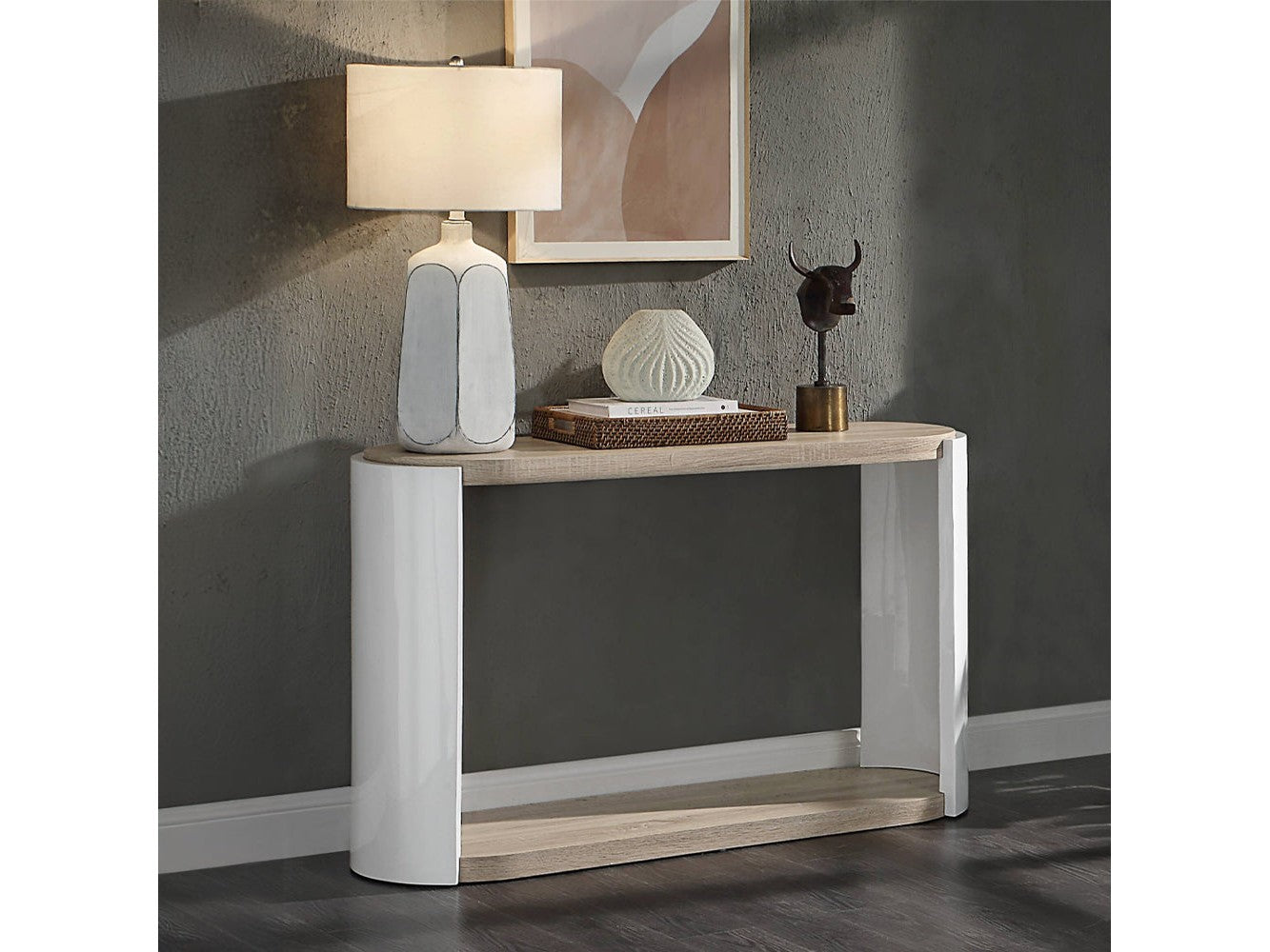 Zoma White Sofa Table - Ornate Home