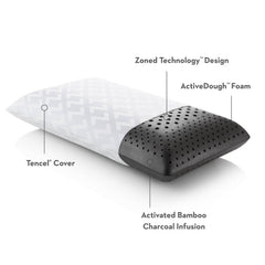 Zoned ActiveDough Bamboo Charcoal King Pillow - Ornate Home