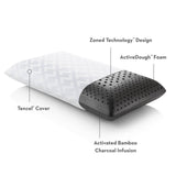 Zoned ActiveDough Bamboo Charcoal Queen Pillow - Ornate Home