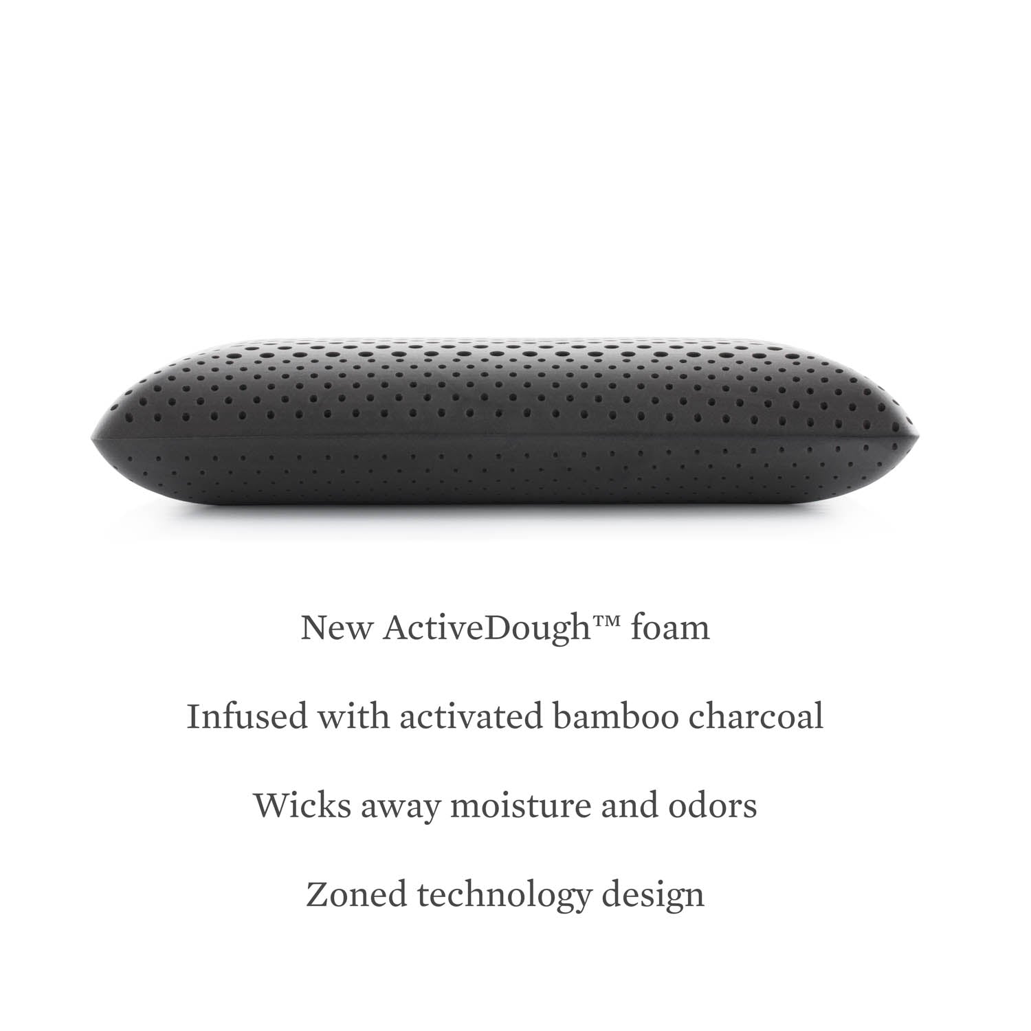 Zoned ActiveDough Bamboo Charcoal Queen Pillow - Ornate Home