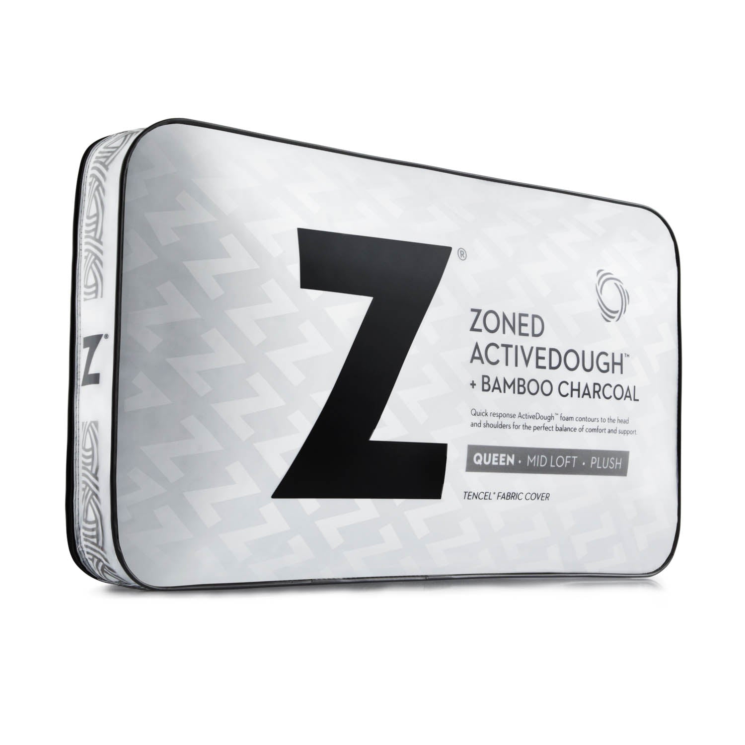 Zoned ActiveDough Bamboo Charcoal Queen Pillow - Ornate Home