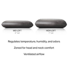 Zoned Dough Bamboo Charcoal Queen Mid Loft Pillow - Ornate Home