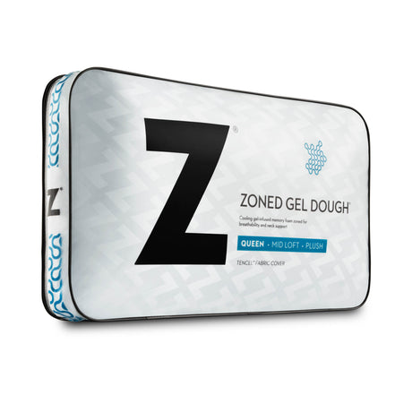 Zoned Gel Dough White Queen Low Loft Pillow - Ornate Home