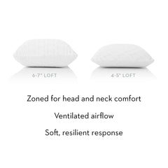 Zoned Talalay Latex White Queen High Loft - Plush Pillow - Ornate Home
