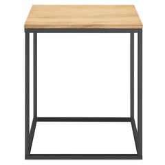 Zora Oak Square Wood and Metal Side Table - Ornate Home