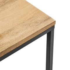 Zora Oak Square Wood and Metal Side Table - Ornate Home