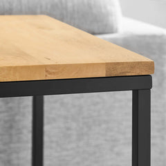 Zora Oak Square Wood and Metal Side Table - Ornate Home