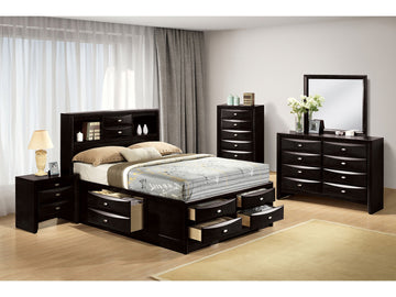 Zosimo Black 5 Pc. Queen Bedroom Set w/ 2NS - Ornate Home