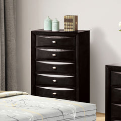 Zosimo Black 5 Pc. Queen Bedroom Set w/ Chest - Ornate Home