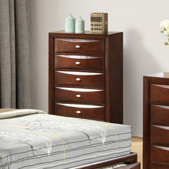 Zosimo Dark Cherry 5 Pc. Queen Bedroom Set w/ Chest - Ornate Home