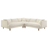 Zoya Cream 3 Piece Down Filled Overstuffed Boucle Sectional Sofa - Ornate Home