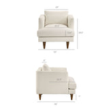 Zoya Cream Down Filled Overstuffed Boucle Armchair