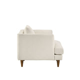 Zoya Cream Down Filled Overstuffed Boucle Armchair