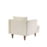 Zoya Cream Down Filled Overstuffed Boucle Armchair