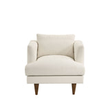 Zoya Cream Down Filled Overstuffed Boucle Armchair