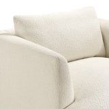 Zoya Cream Down Filled Overstuffed Boucle Armchair