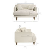 Zoya Cream Down Filled Overstuffed Boucle Chair-and-a-Half