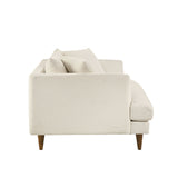 Zoya Cream Down Filled Overstuffed Boucle Chair-and-a-Half