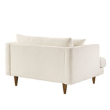 Zoya Cream Down Filled Overstuffed Boucle Chair-and-a-Half