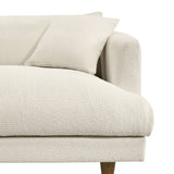 Zoya Cream Down Filled Overstuffed Boucle Chair-and-a-Half