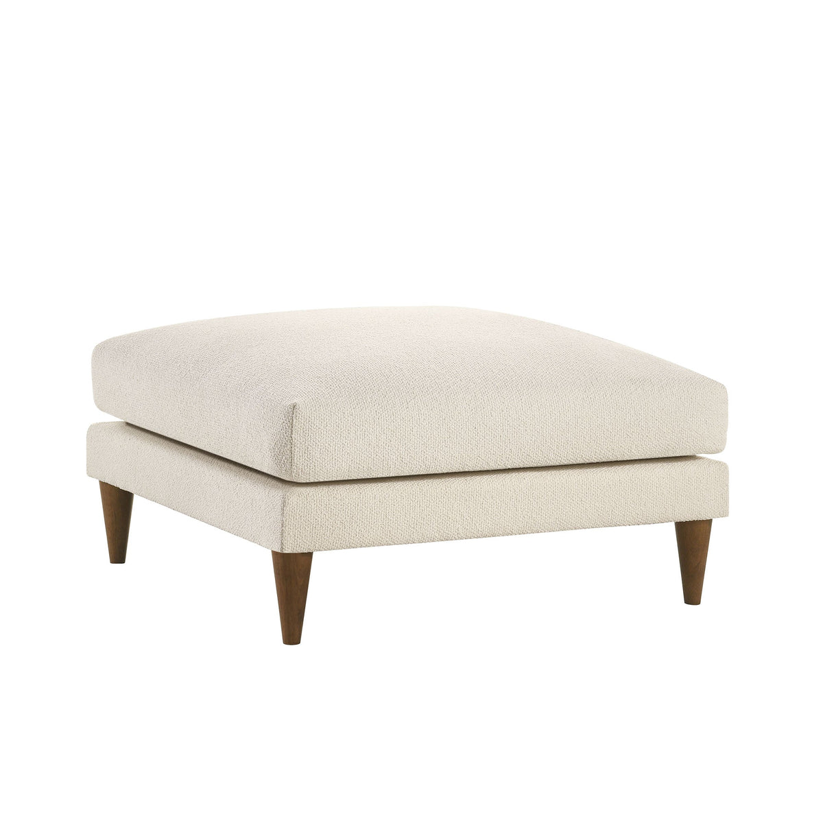 Zoya Cream Down Filled Overstuffed Boucle Ottoman