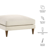 Zoya Cream Down Filled Overstuffed Boucle Ottoman