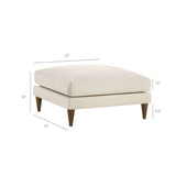Zoya Cream Down Filled Overstuffed Boucle Ottoman