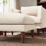 Zoya Cream Down Filled Overstuffed Boucle Ottoman