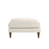 Zoya Cream Down Filled Overstuffed Boucle Ottoman